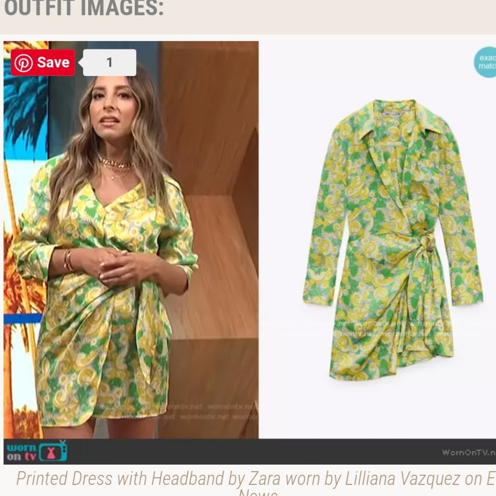 ZARA * Printed Wrap Satin  Dress Size  S - Picture 12 of 14